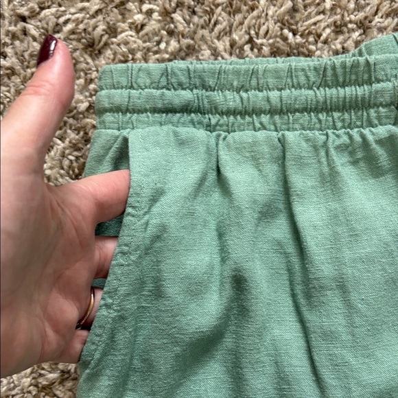 GAP Sage Green Linen Trousers Size M - Picture 3 of 9